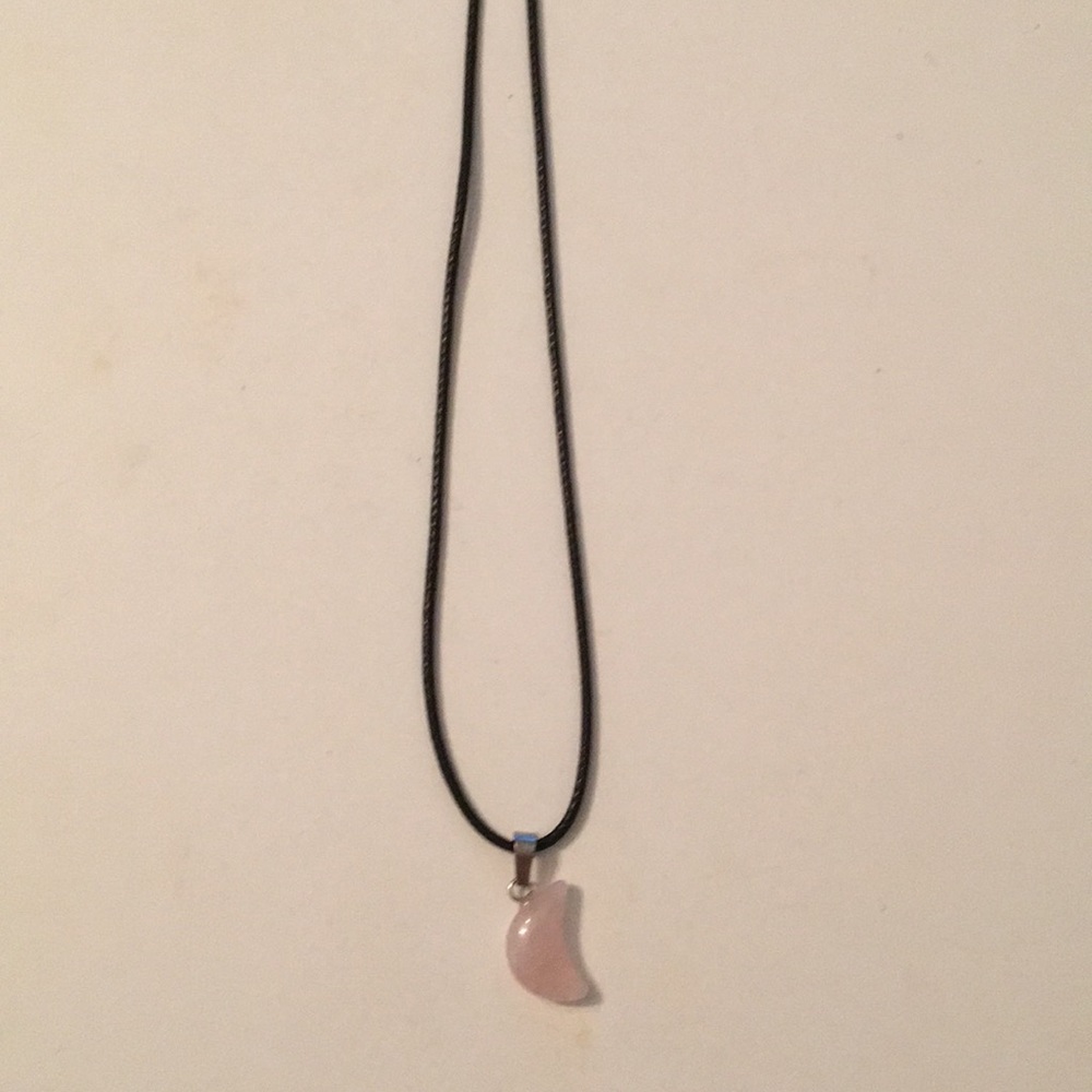 Beautiful rose quartz moon necklace